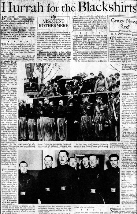 Mail: "Hurrah for the Blackshirts"